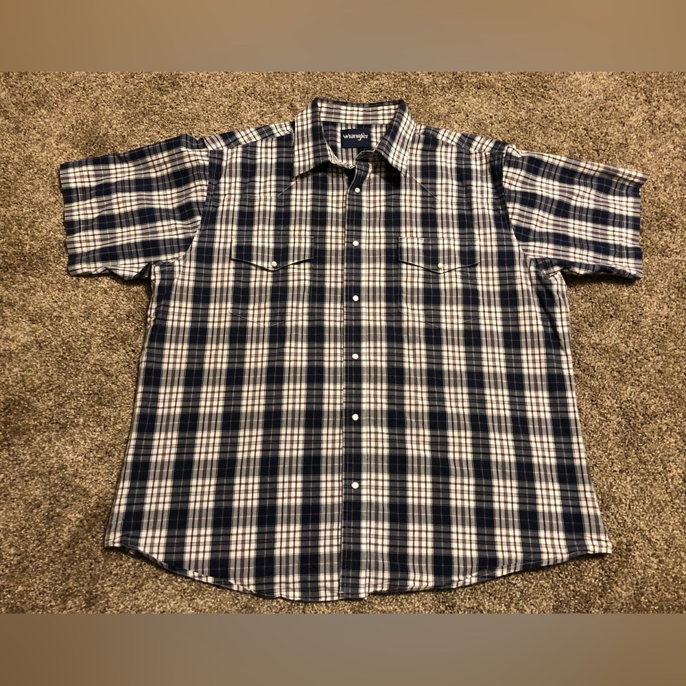 Wrangler Pearl Snap S/S Plaid Western Shirt Men's Size 2XL* EUC! LOOK! READ!
